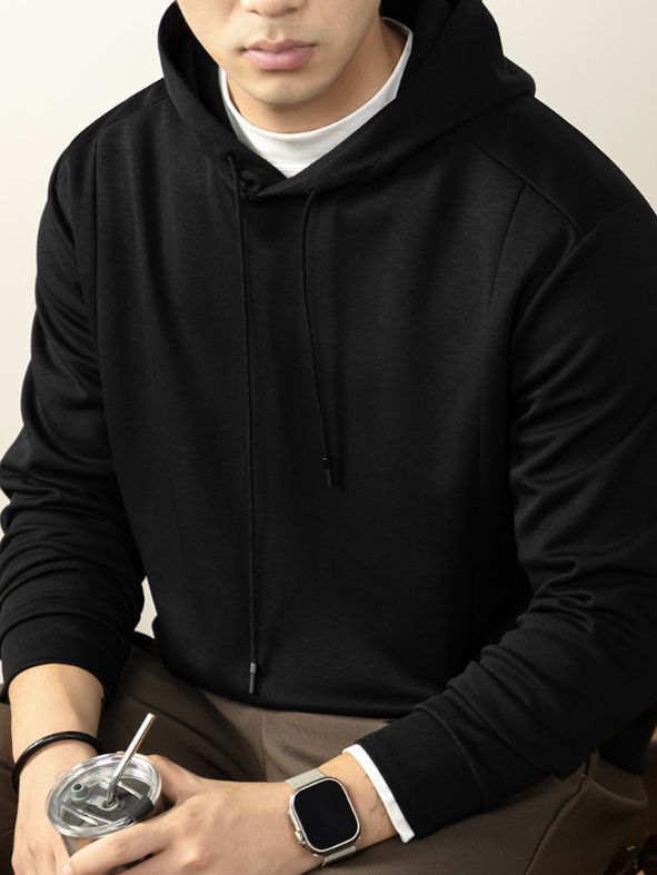 【垂墜感強親膚】320克重磅莫代爾雲感棉質連帽衫男士長袖寬鬆版型秋冬外套