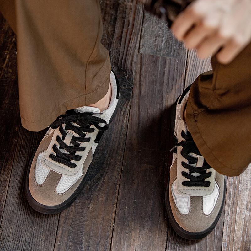 Mr.A厚底德訓鞋男鞋春季百搭休閑板鞋透氣小白鞋潮鞋-Retro's Wear