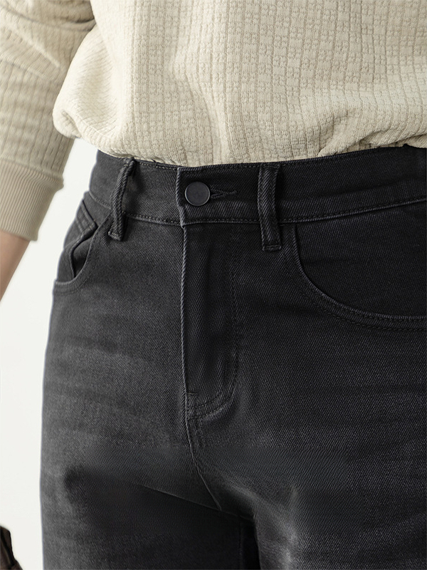 復古休閒風| 高級感石磨水洗通勤牛仔褲男微闊純色百搭直筒長褲