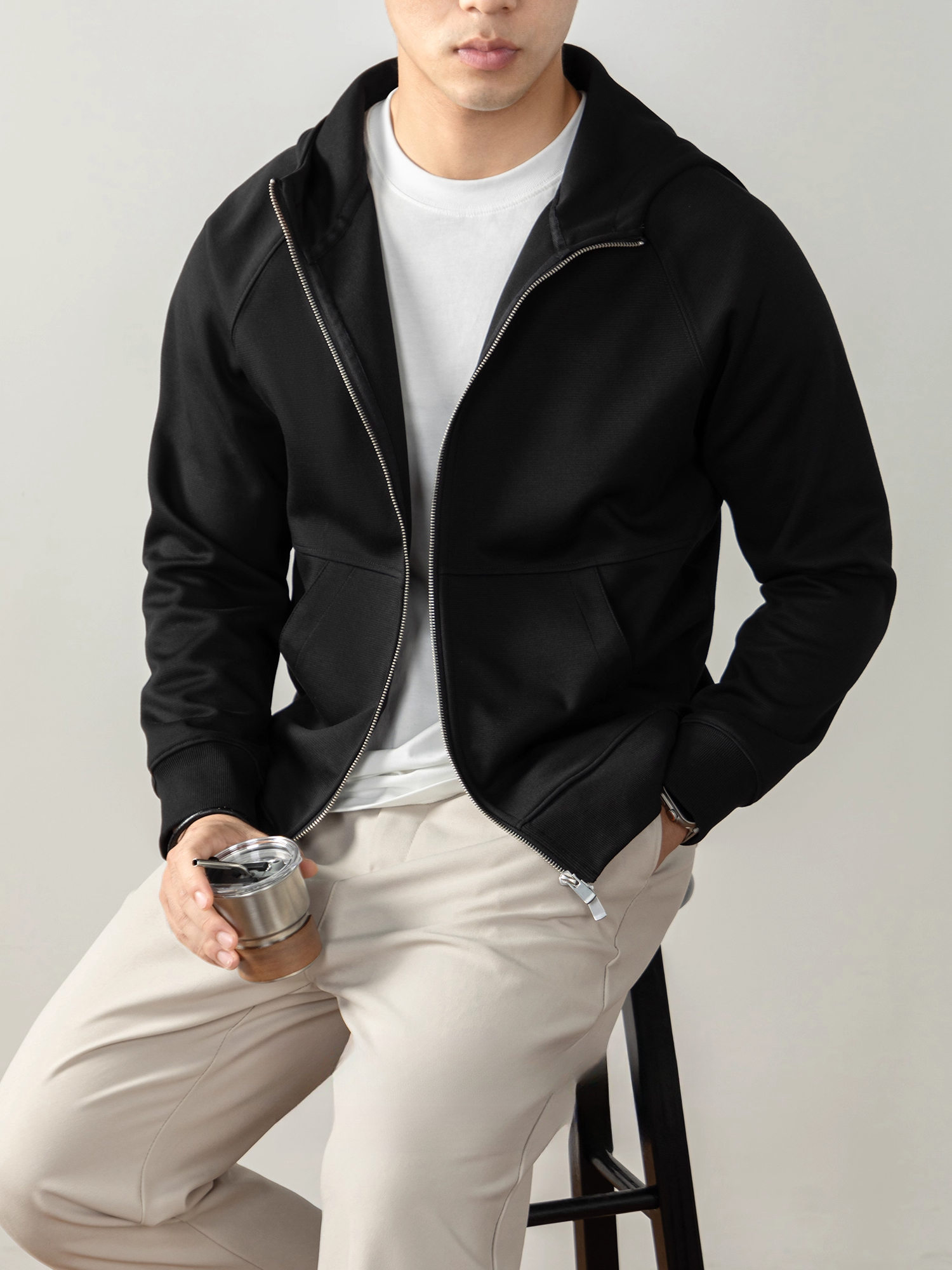 360G硬核重磅空氣棉衛衣男長袖連帽拉鍊開衫外套2025秋冬日系高端