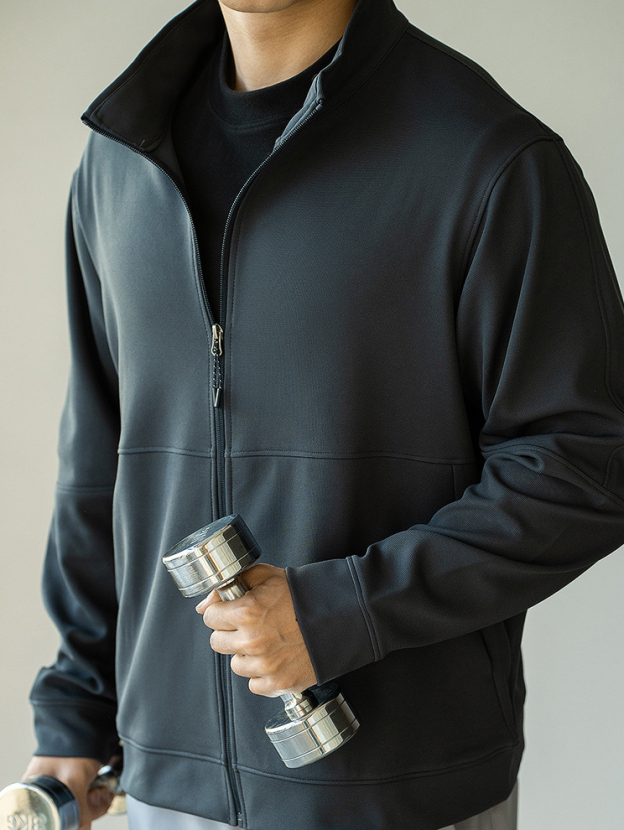 立領運動夾克衫男士2025春夏新款春戶外通勤旅行拉鍊短外套