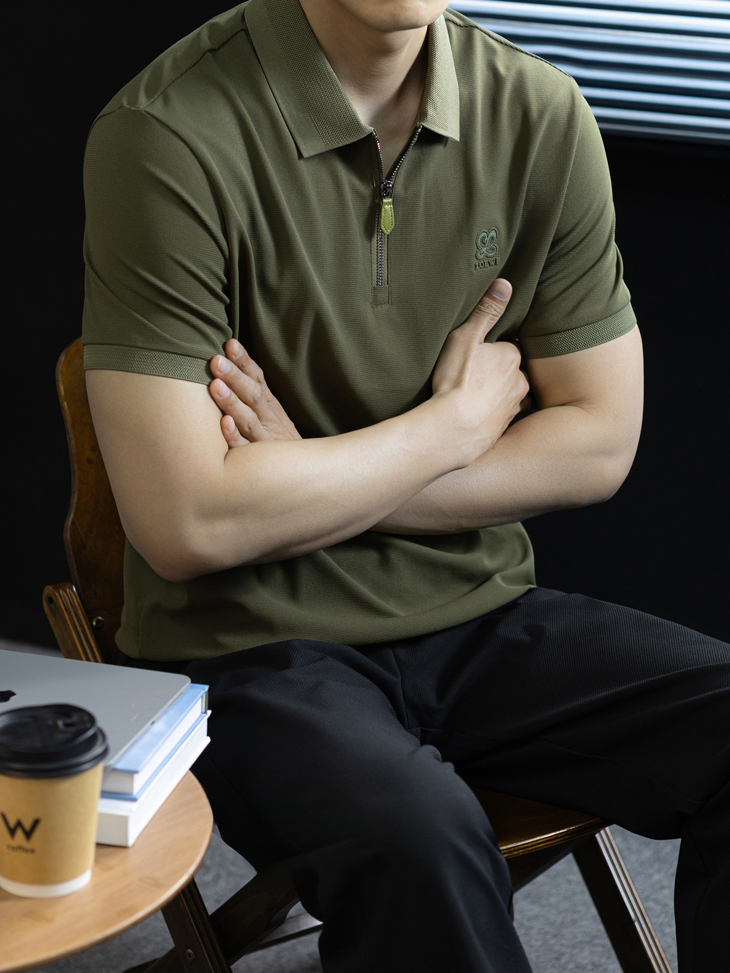 【冰絲蜂窩透氣孔】速幹短袖polo衫男撞色翻領半拉鍊夏季親膚涼感