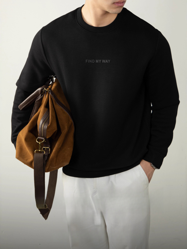 時尚先鋒款350G重磅插肩袖衛衣立體字母男士親膚空氣棉潮流打底衫