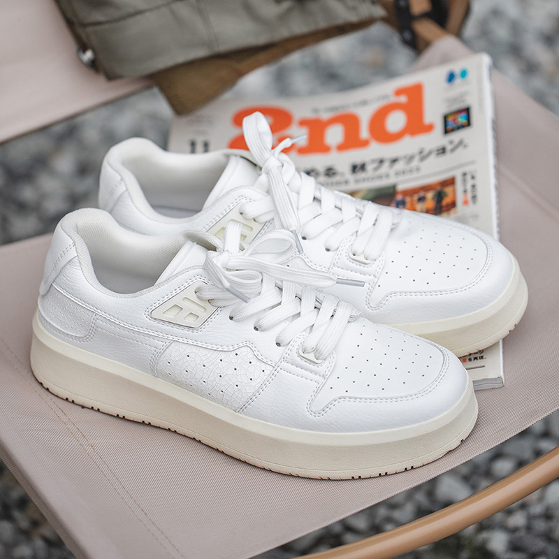 Mr.A2023夏季新款碎冰苏打裂纹小白鞋男鞋百搭厚底板鞋运动休闲鞋-Retro's Wear