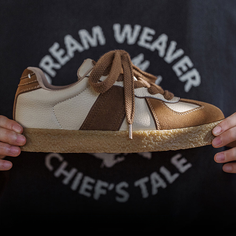 復古德訓鞋秋季新款男休閒運動鞋子厚底增高低幫百搭平底板鞋-Retro's Wear