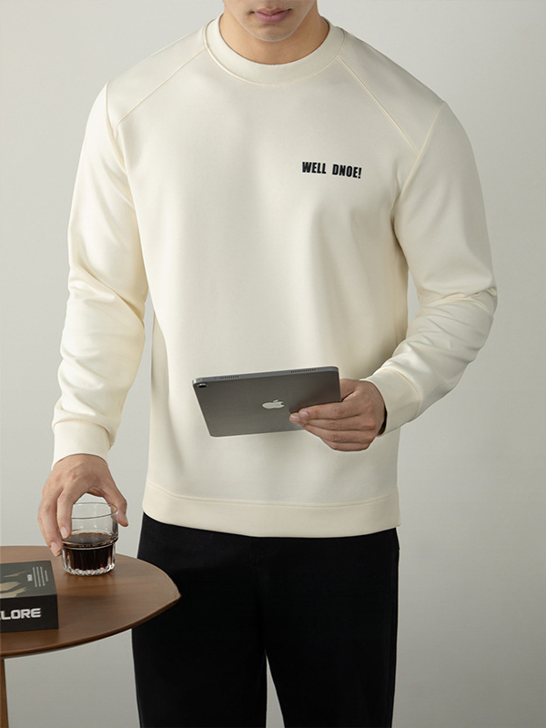 【無界型格】高級340G空氣層厚款長袖衛衣男慵懶風3D植絨印花上衣