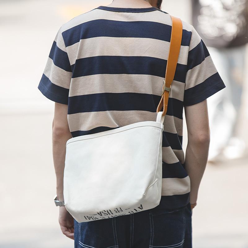 美式子母做舊印花工具包阿美咔嘰簡約斜挎包男-Retro's Wear