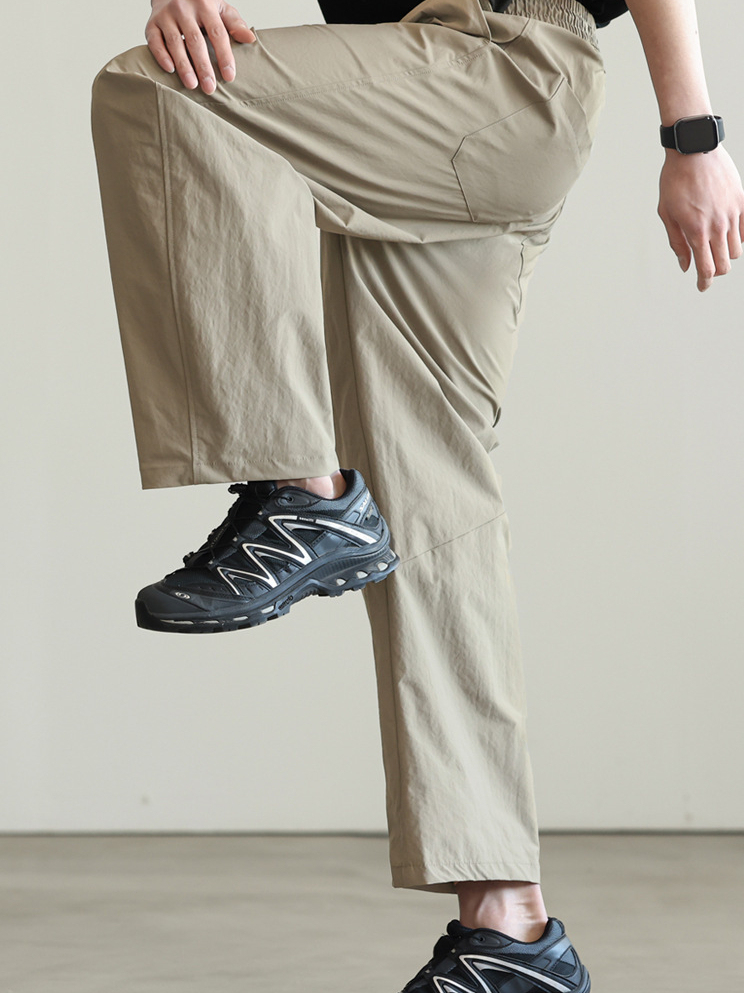 抗皺微錐顯瘦鬆緊腰休閒褲男士2025夏季立體廓形通勤休閒新款長褲