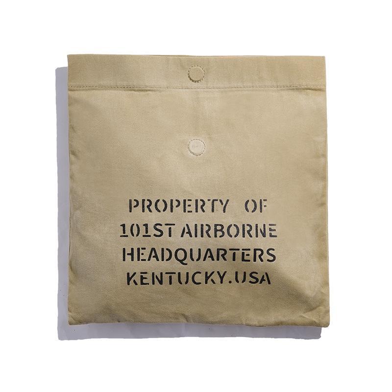 馬登工裝油蠟帆布手抓拿包阿美咔嘰公文休閑郵差信封文件包男-Retro's Wear