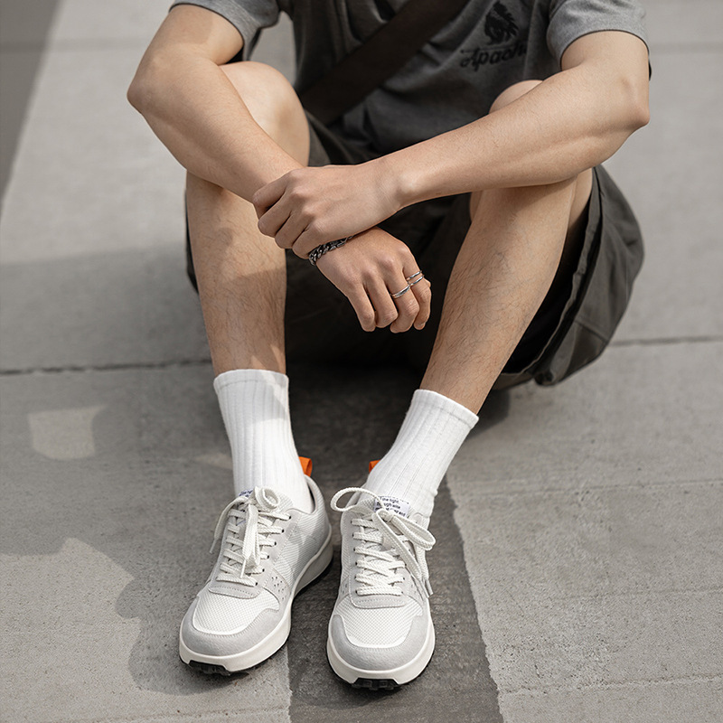 星際鞋復古運動厚底華夫鞋男夏季透氣網面輕薄百搭休閒阿甘鞋