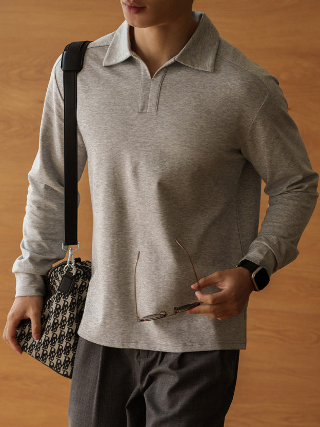 【都市轻旅】莱赛尔棉柔和亲肤POLO衫男2026春季新款休闲长袖上衣