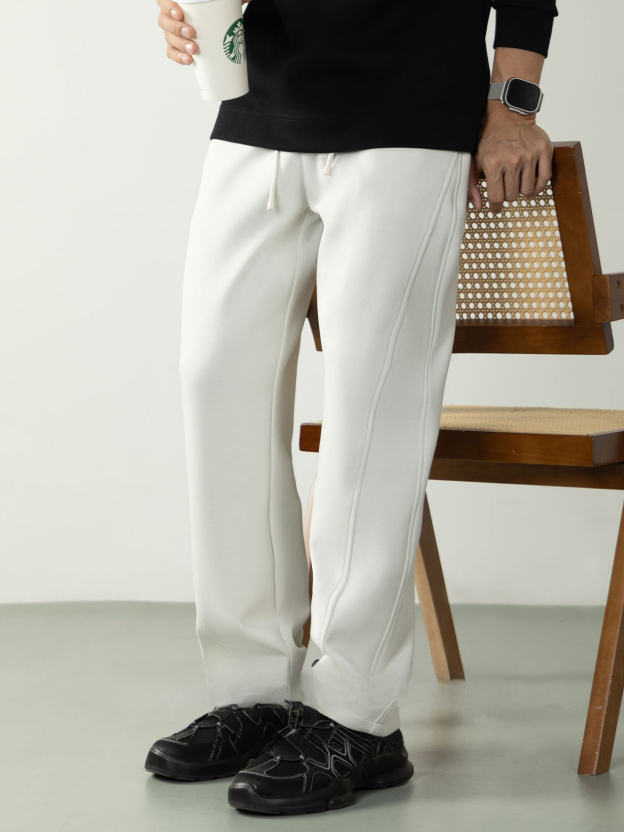 【Q感空氣層】320G重磅厚實針織休閒褲男款秋冬舒適垂感運動褲子