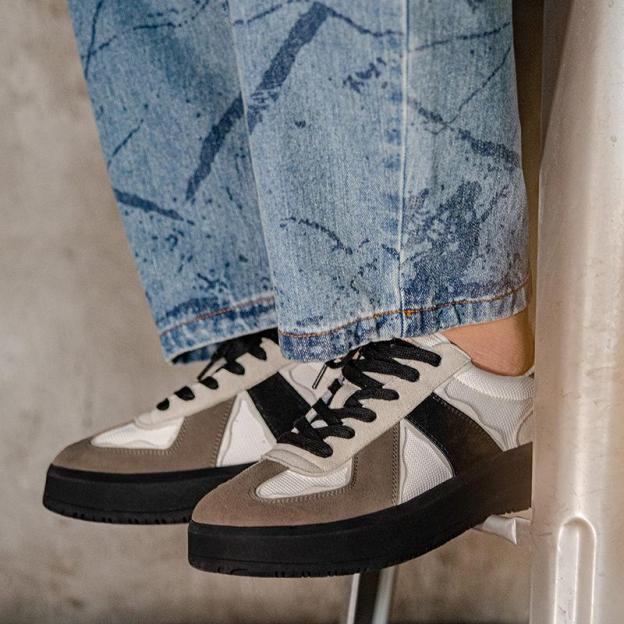 Mr.A厚底德訓鞋男鞋春季百搭休閑板鞋透氣小白鞋潮鞋-Retro's Wear