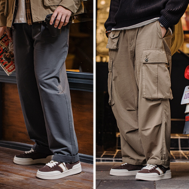 春季新款棒球設計男鞋平底休閒鞋厚底增高潮流復古百搭板鞋