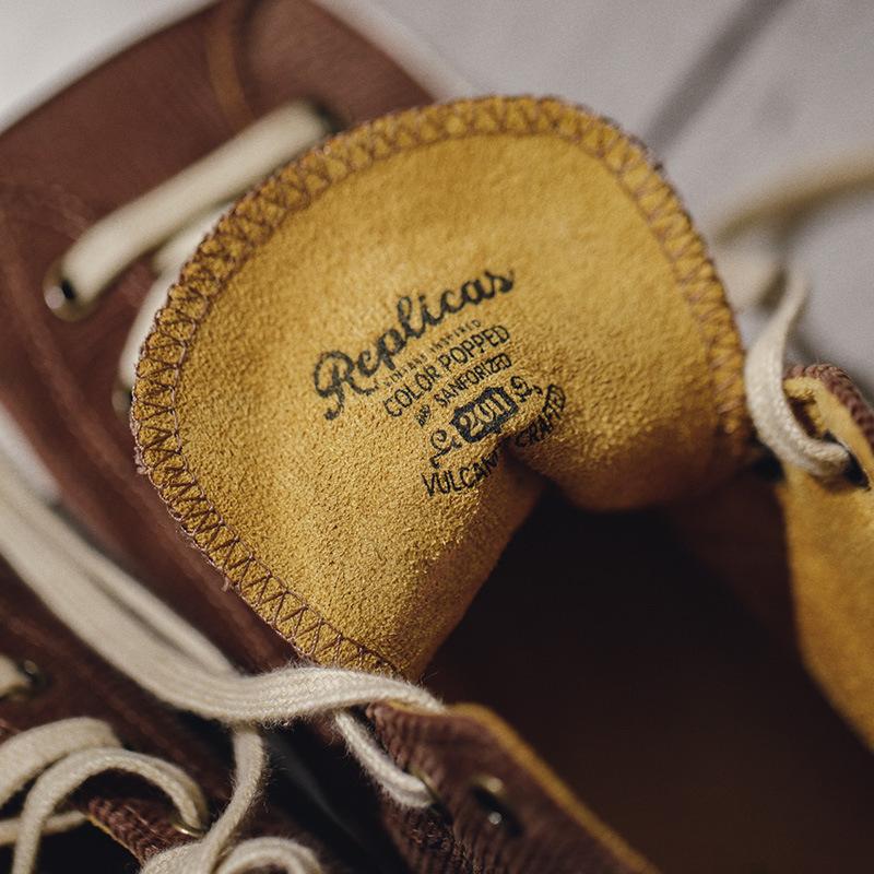 馬登男鞋男士春秋款燈芯絨高幫板鞋潮流低幫休閒布鞋潮鞋子-Retro's Wear