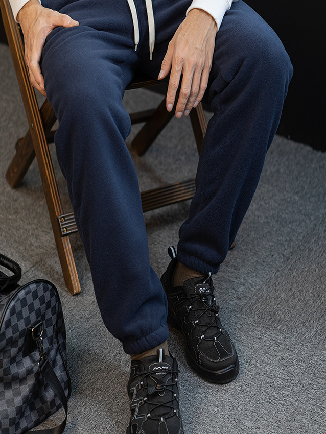 【保暖鬆弛感】聚熱搖粒絨+羊羔絨繫繩休閒長褲男士冬季加絨加厚