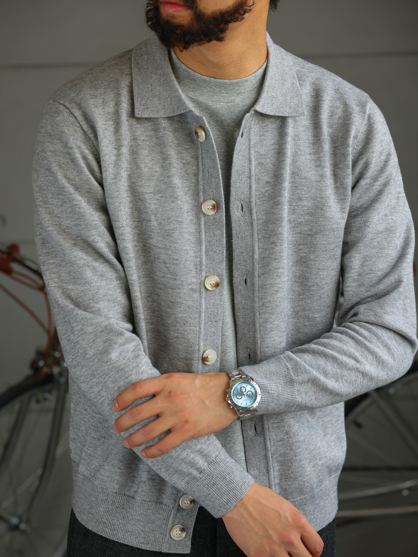 【绅士型格】重磅羊毛双股翻领开衫毛衣男士通勤针织外套