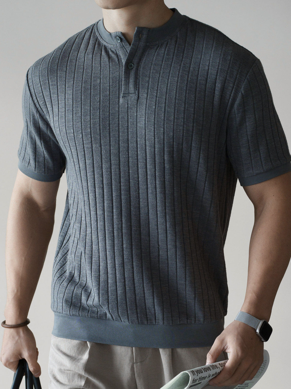 輕運動復古經典棉混紡小翻領POLO衫男士2026春季挺括透氣休閒T恤