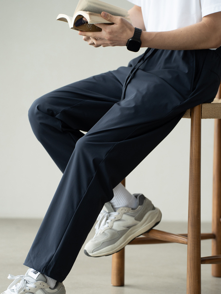 【涼感四面彈】薄冰絲闊腿褲男士夏戶外運動商務休閒新款長褲