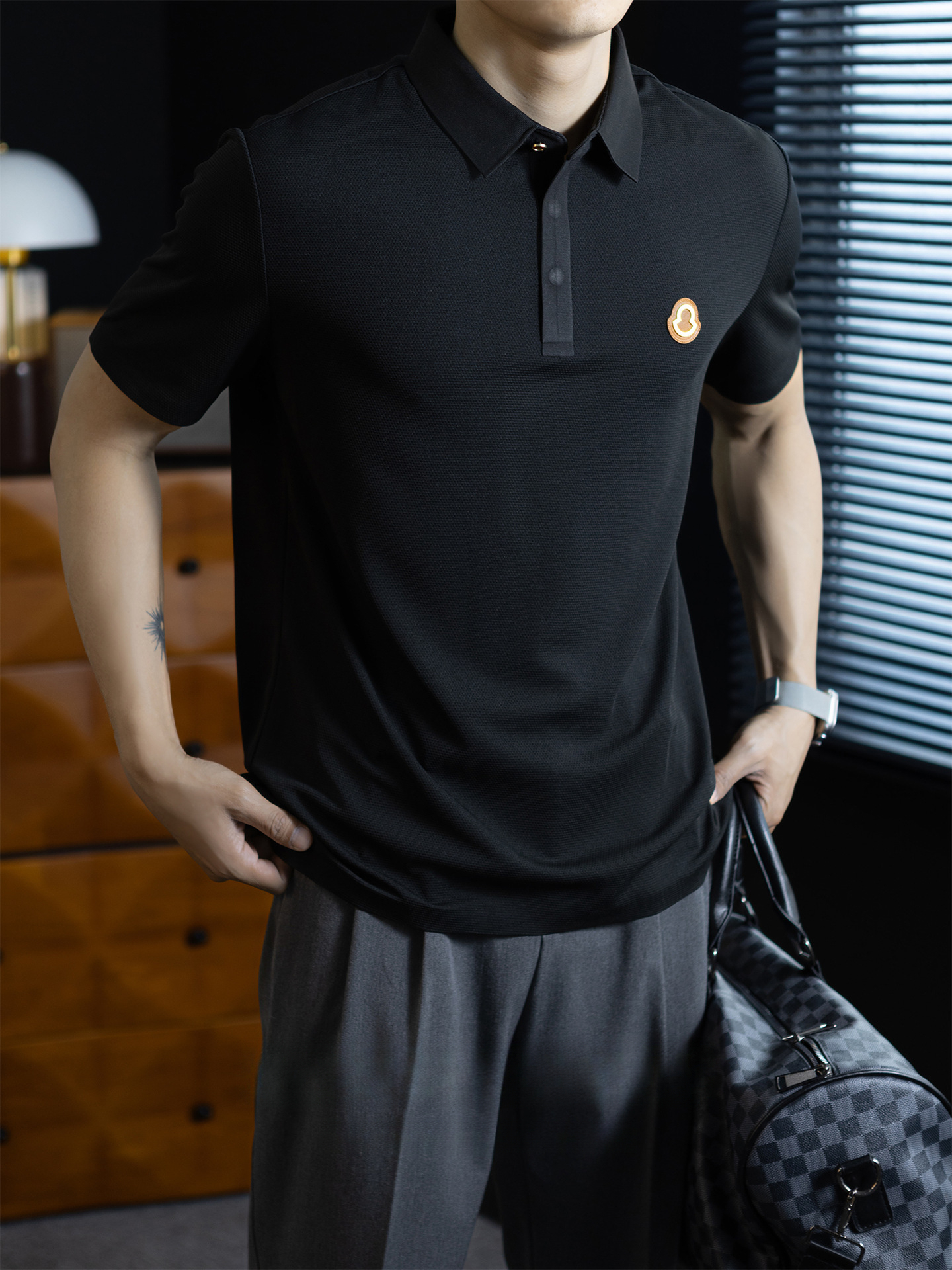 高奢系列｜冰絲涼感速幹polo衫男扁機領夏季短袖商務休閒保羅衫