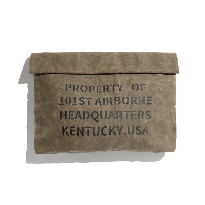 馬登工裝油蠟帆布手抓拿包阿美咔嘰公文休閑郵差信封文件包男-Retro's Wear