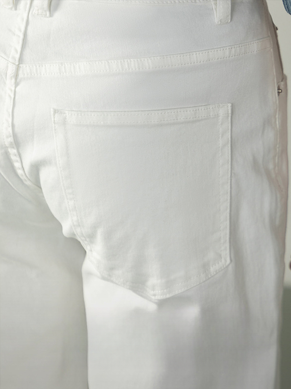 知性風| 親膚水洗微闊白色牛仔褲男士高級秋冬直筒休閒百搭長褲