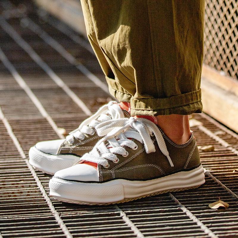 馬登男鞋低幫溶解變形底帆布鞋ins網紅不規則厚底板鞋休閒鞋-Retro's Wear
