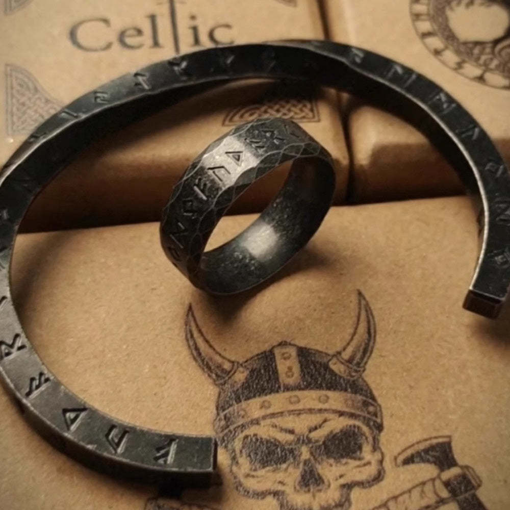 "維京戰镯"中世紀日耳曼莫比烏斯盧恩符文手镯男