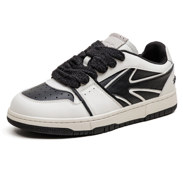 反轉熊貓黑白板鞋厚底百搭小白鞋透氣運動休閒低幫鞋子男-Retro's Wear