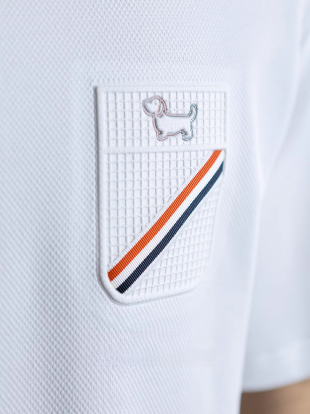 【撞色貼布袋】親膚棉感短袖t桖男夏季新款小狗修身圓領半袖上衣