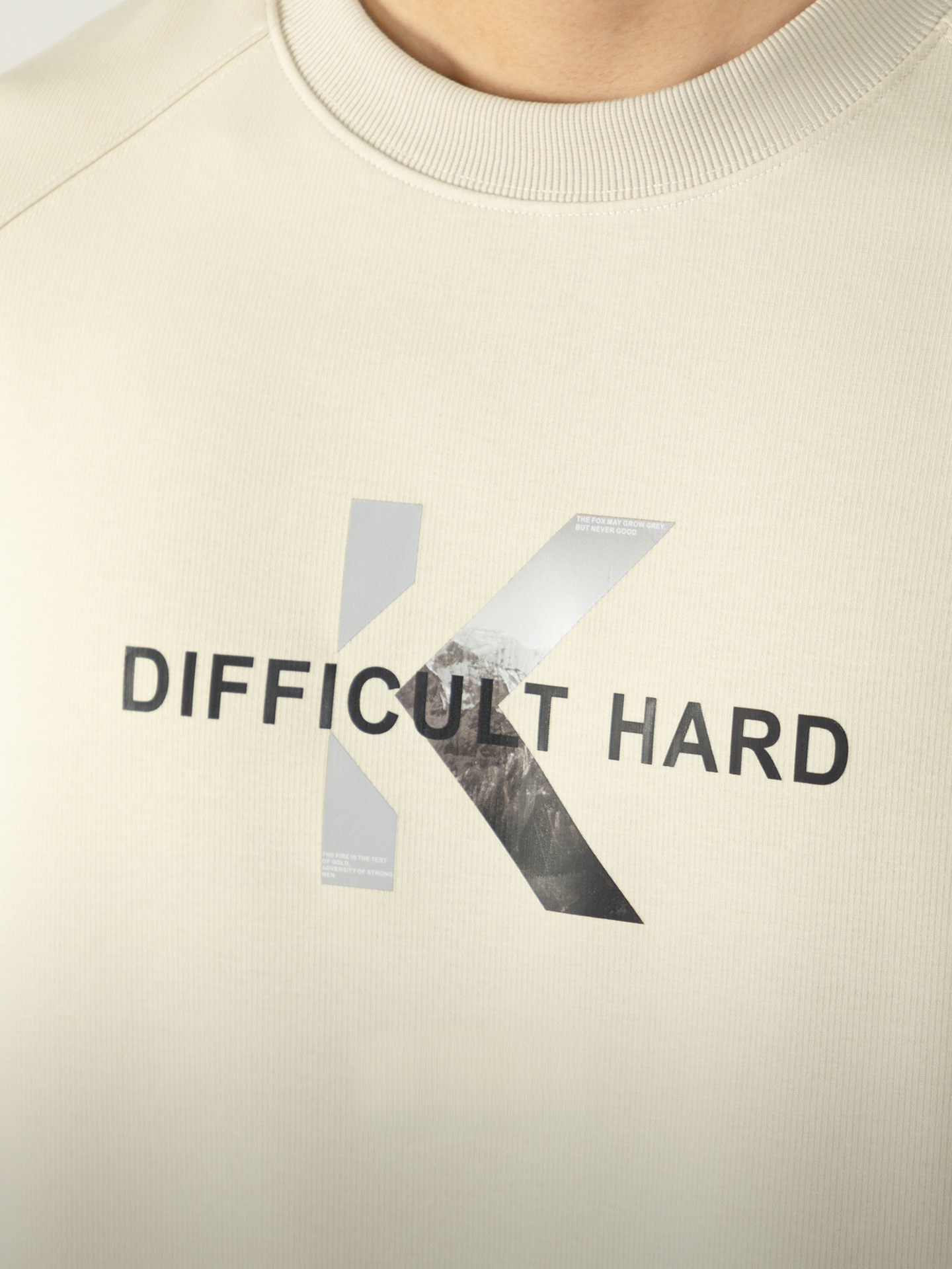 高端340G重磅秋田細紋插肩袖衛衣男士春秋寬鬆休閒字母印花打底衫