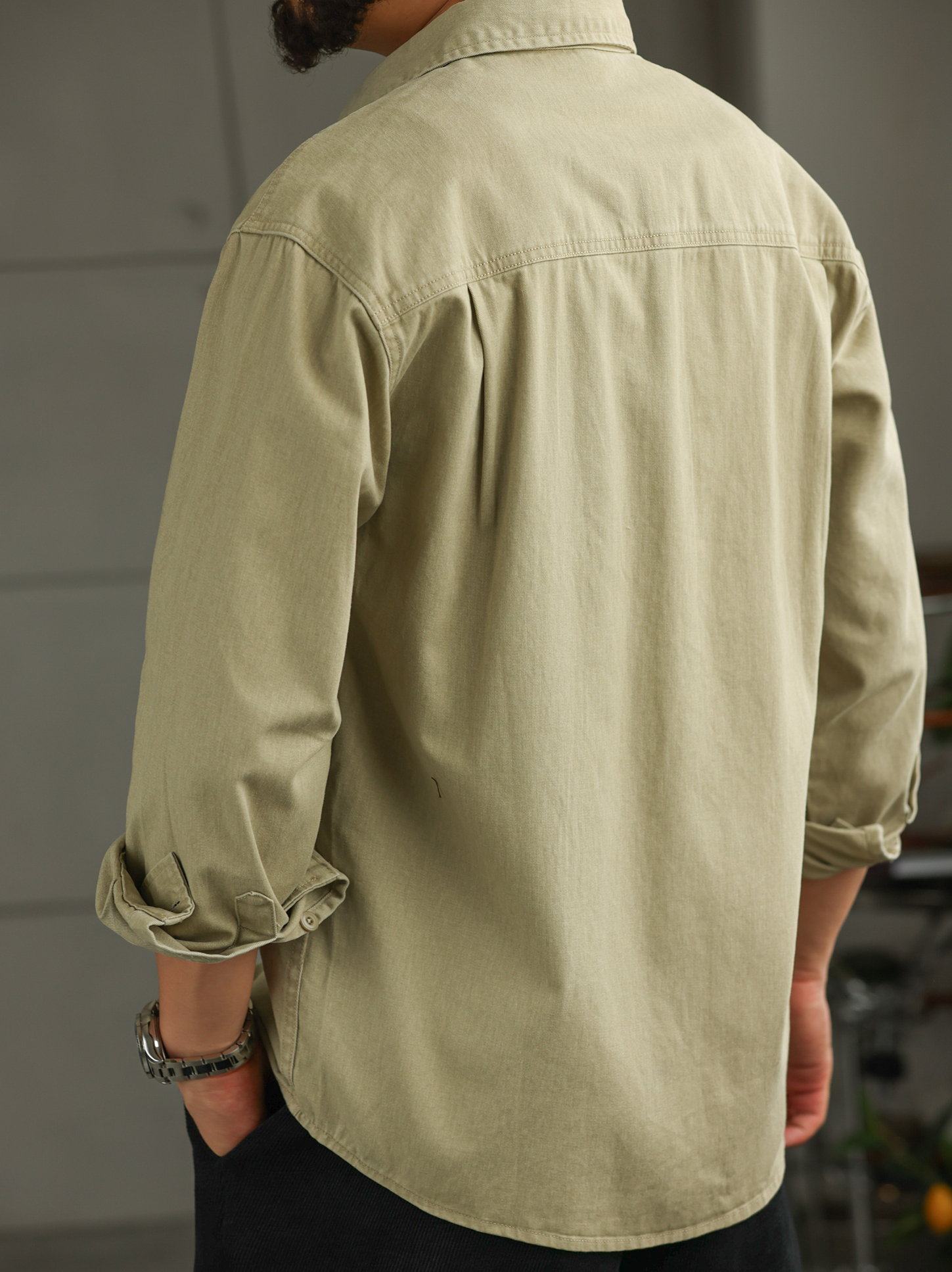 【智域回廊】美式纯棉工装衬衫男士长袖秋季休闲衬衣外套