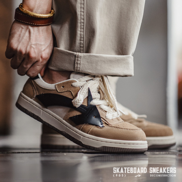 秋季新款復古設計感潮鞋子男低幫透氣休閒運動復古百搭板鞋-Retro's Wear