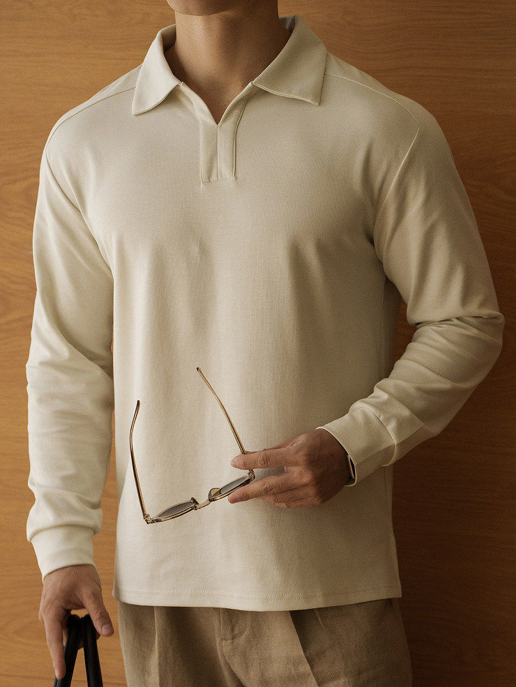 【都市轻旅】莱赛尔棉柔和亲肤POLO衫男2026春季新款休闲长袖上衣