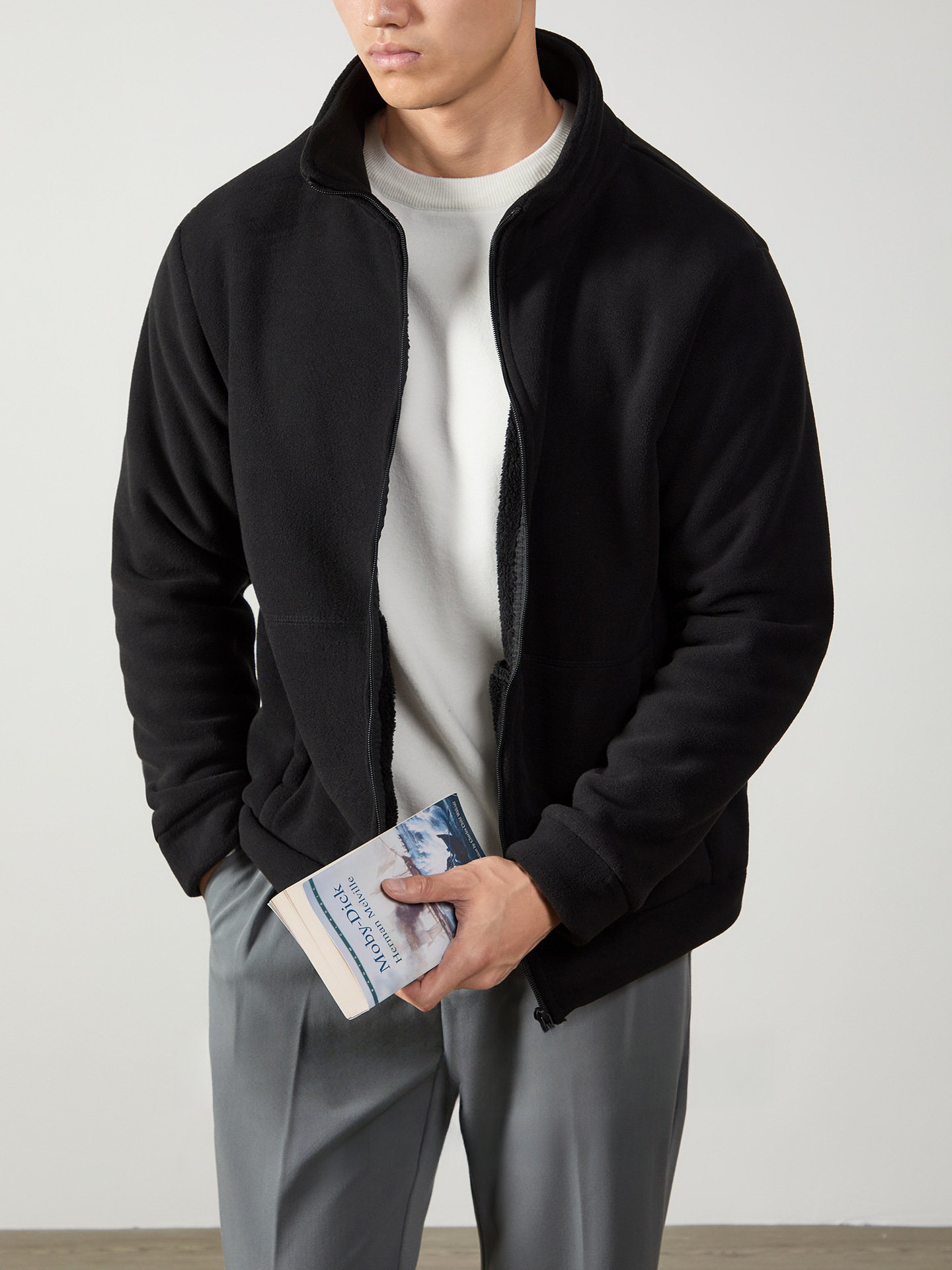 內外保暖【搖粒絨&羊羔絨】 高端冬季立領蓄熱厚款外套男通勤百搭