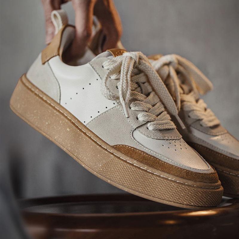 復古小眾板鞋夏新款低幫休閒透氣滑板鞋厚底增高百搭小白鞋男-Retro's Wear