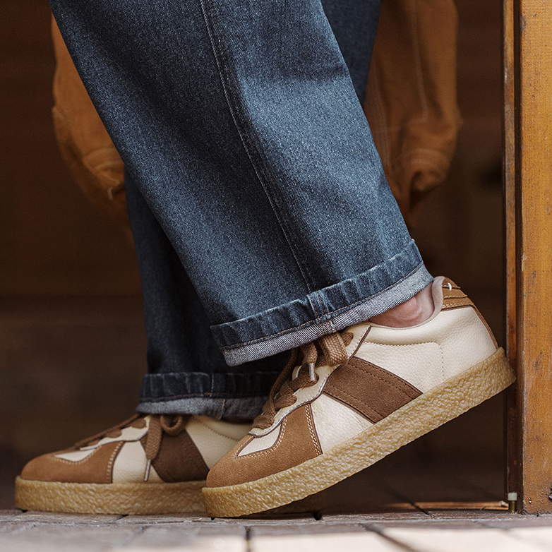 復古德訓鞋秋季新款男休閒運動鞋子厚底增高低幫百搭平底板鞋-Retro's Wear