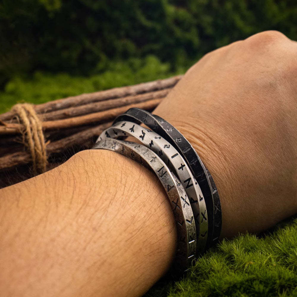 "維京戰镯"中世紀日耳曼莫比烏斯盧恩符文手镯男