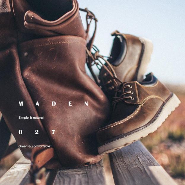 馬登冬季工裝鞋男休閒鞋大頭男士皮鞋男鞋子韓版皮雪地靴男-Retro's Wear