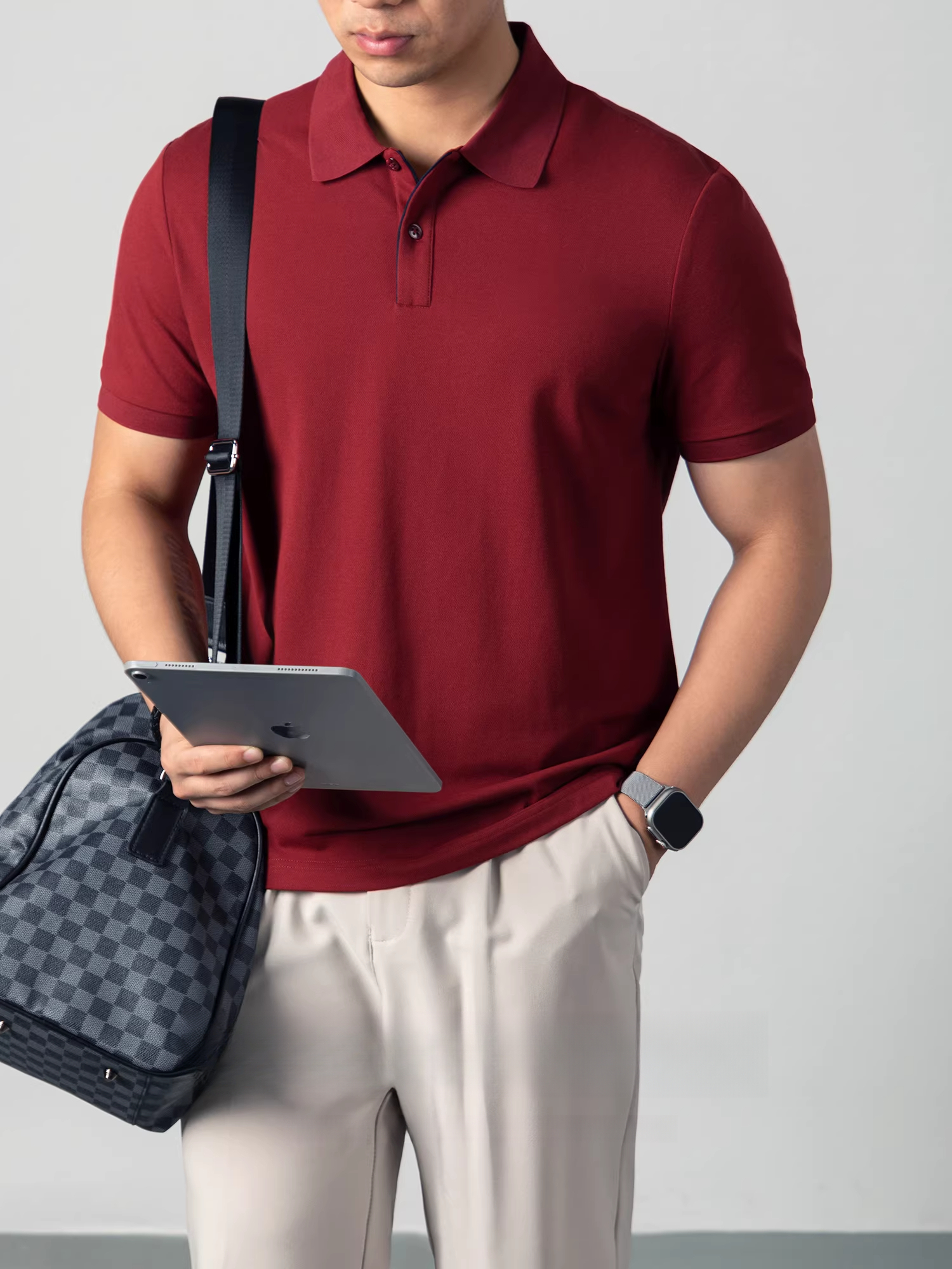 第4代蜂窩仿生絲光珠地棉Polo衫男短袖夏季翻領T恤商務休閒高級感