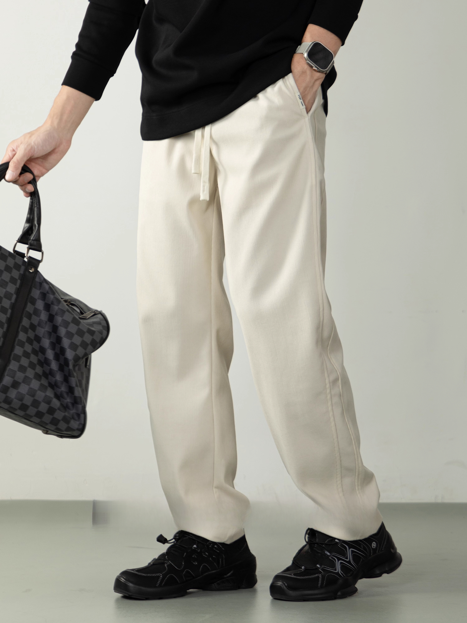 【復古奢適】燈芯絨微闊針織褲男長褲紳士風休閒褲秋冬親膚高級感