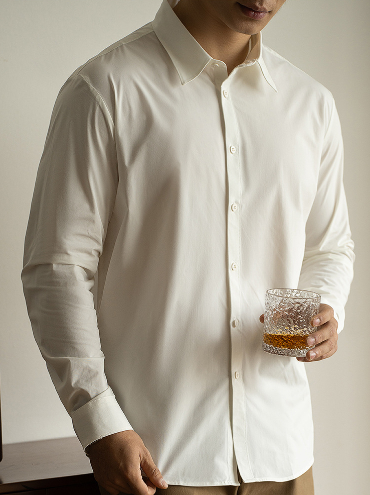 100G輕量化無痕0壓感四面彈長袖男2025春商務新款