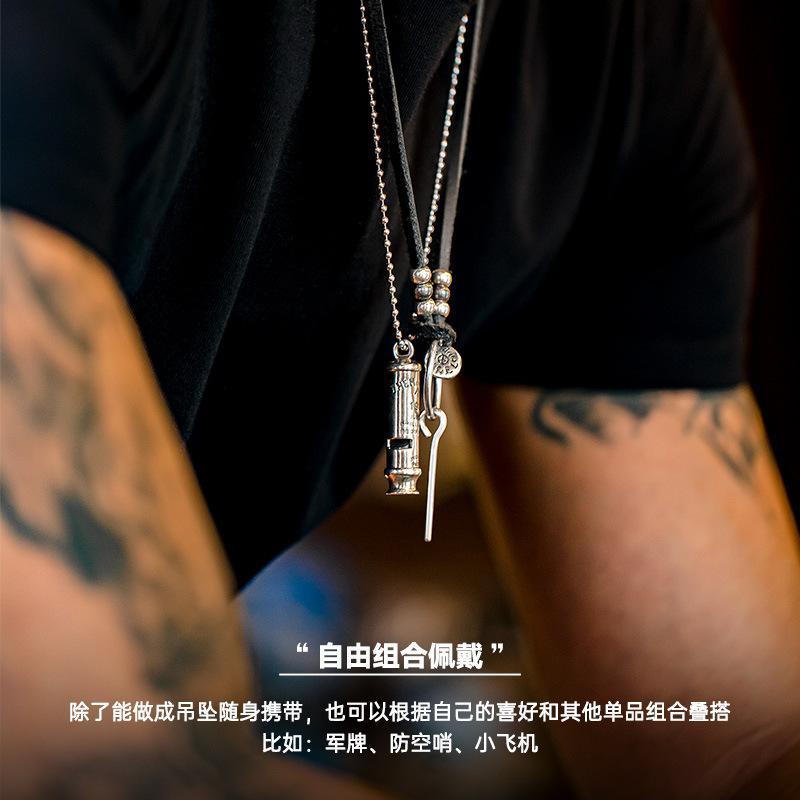 美式M26手雷拉環吊墜925純銀刻字鑰匙項鏈男女飾品-Retro's Wear