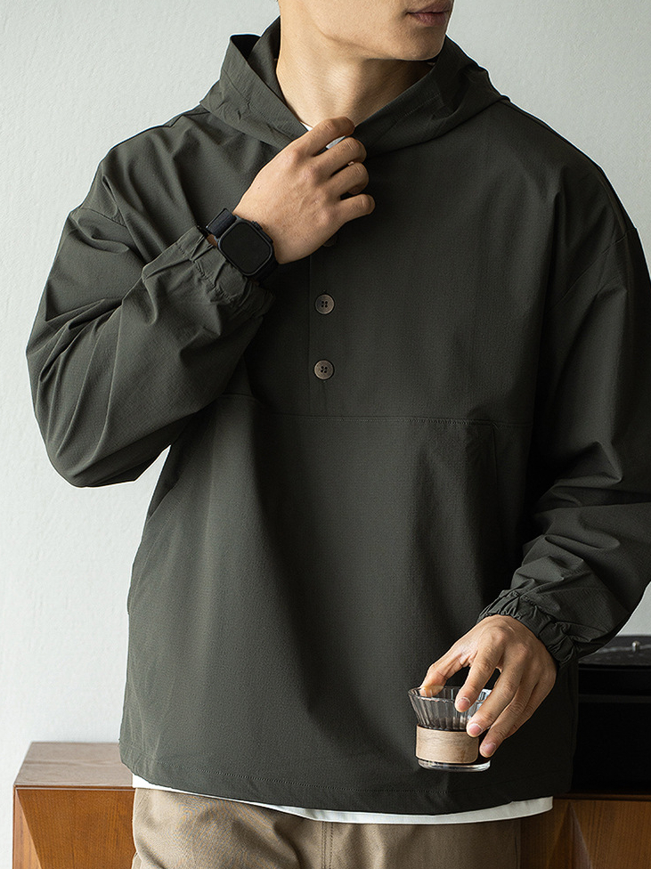 日系戶外山系速幹通勤連帽外套男2025新款春闊版防風戶外運動夾克