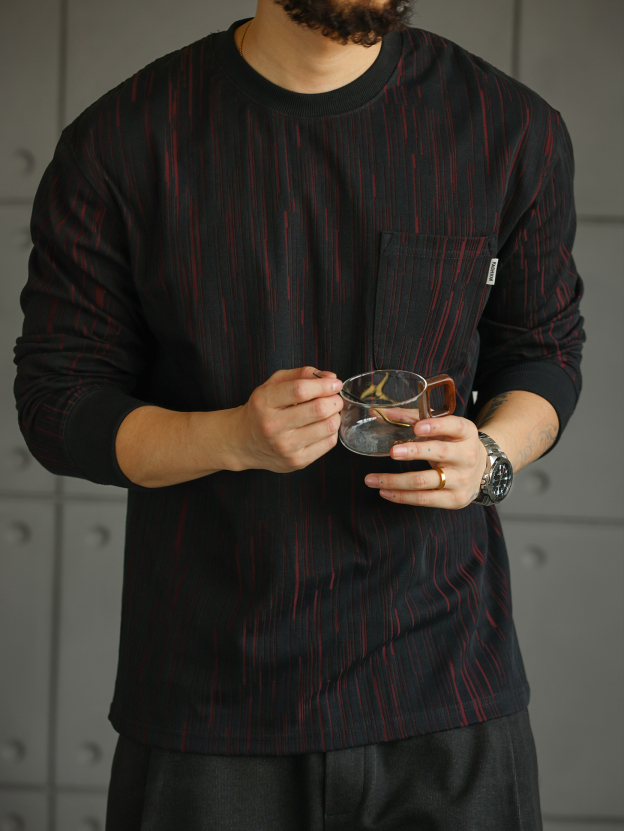 【布魯克林記憶】300g肌理質感長袖T恤男士圓領休閒上衣