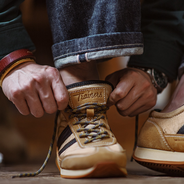 秋冬新款慢跑潮鞋男休閒運動德訓鞋透氣低幫百搭復古阿甘鞋-Retro's Wear