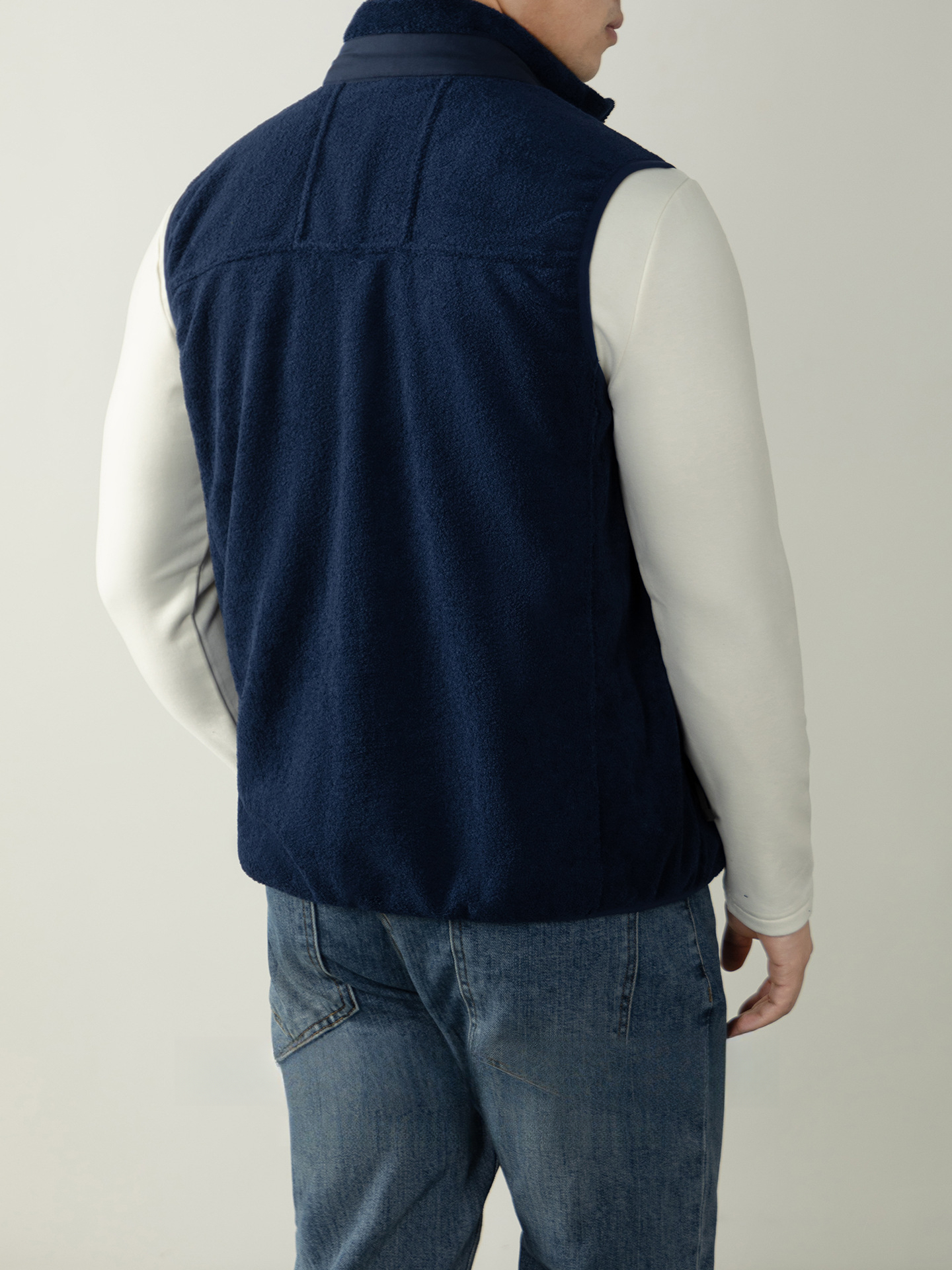 【雙面一體絨】戶外通勤保暖立領工裝風馬甲秋冬加絨加厚坎肩外套