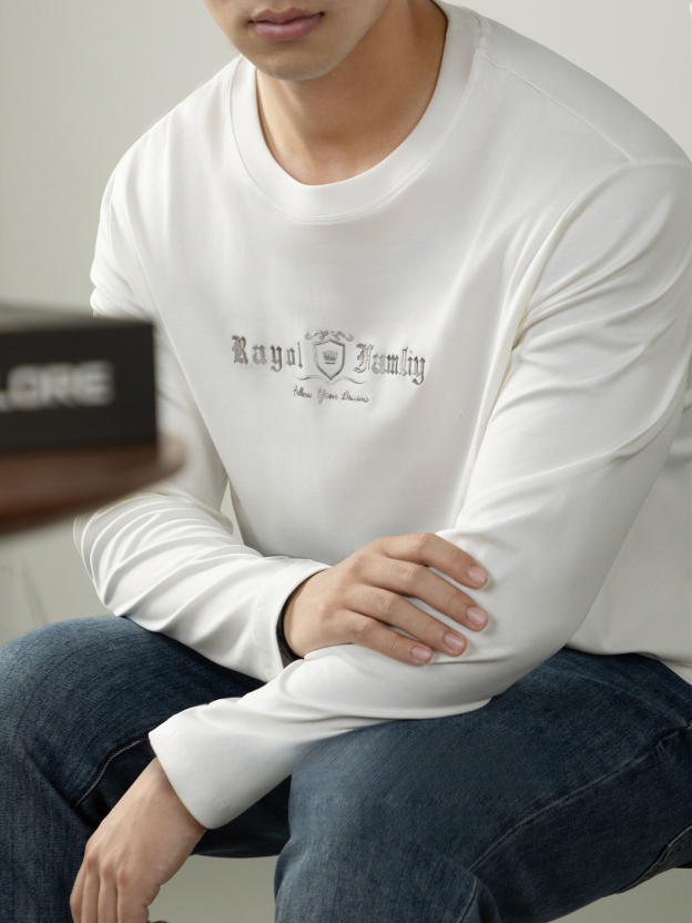 頂奢【液氨磨毛&慕斯絨感棉】男士100%純棉親膚柔滑秋冬長袖T恤衫