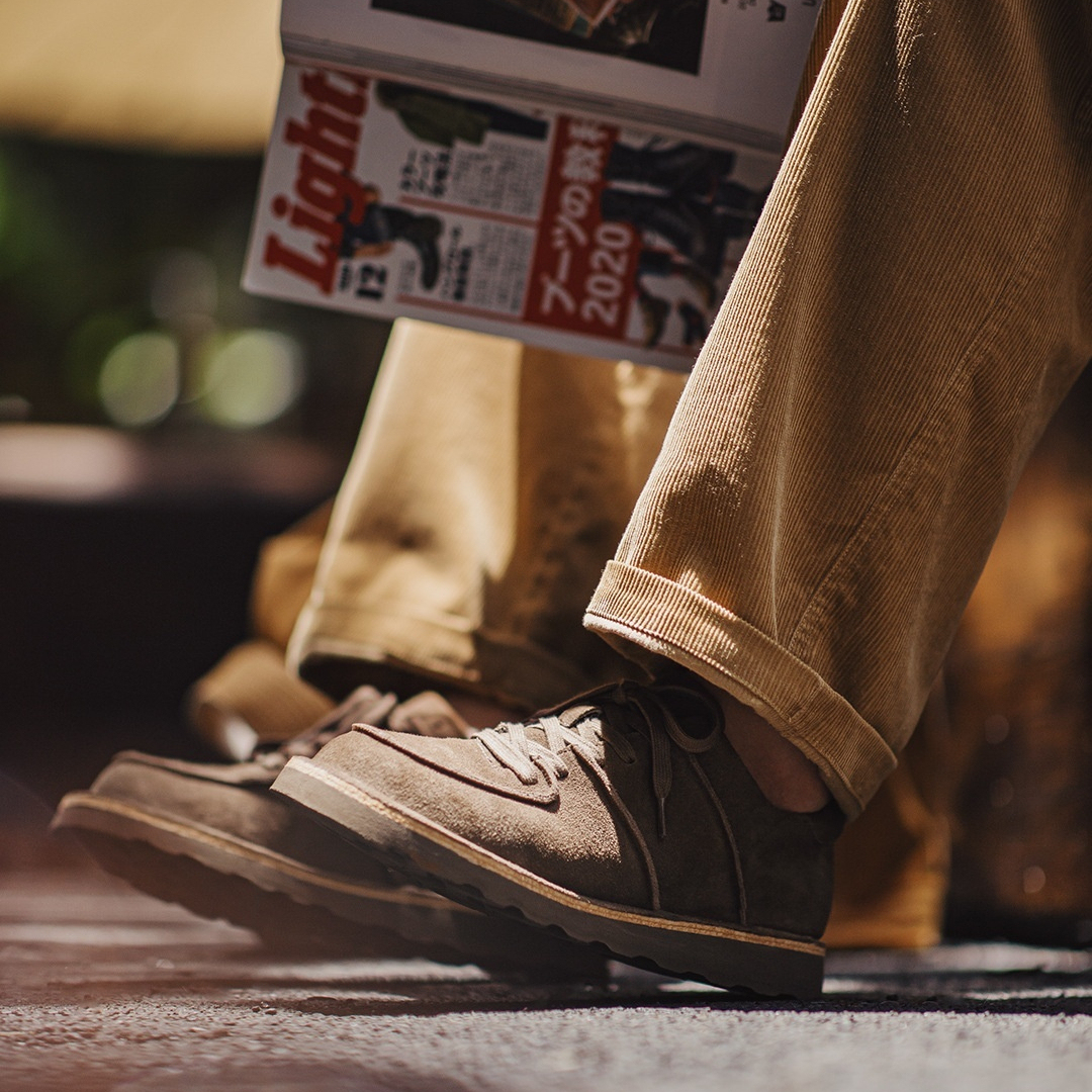 莫卡辛鞋男冬季新款休閒輕便真牛皮美式復古低幫翻毛皮工裝鞋