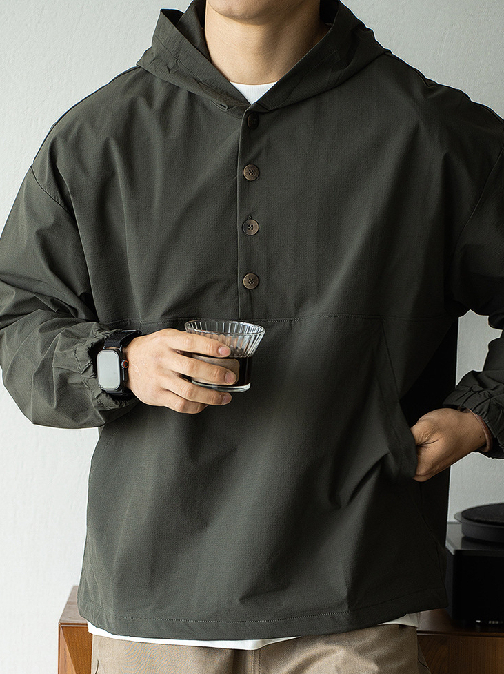 日系戶外山系速幹通勤連帽外套男2025新款春闊版防風戶外運動夾克